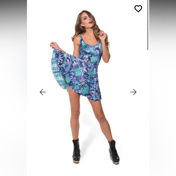 TARTAN AQUA VS KOI PURPLE INSIDE OUT DRESS - LIMITED BlackMilk - Picture 2 of 5